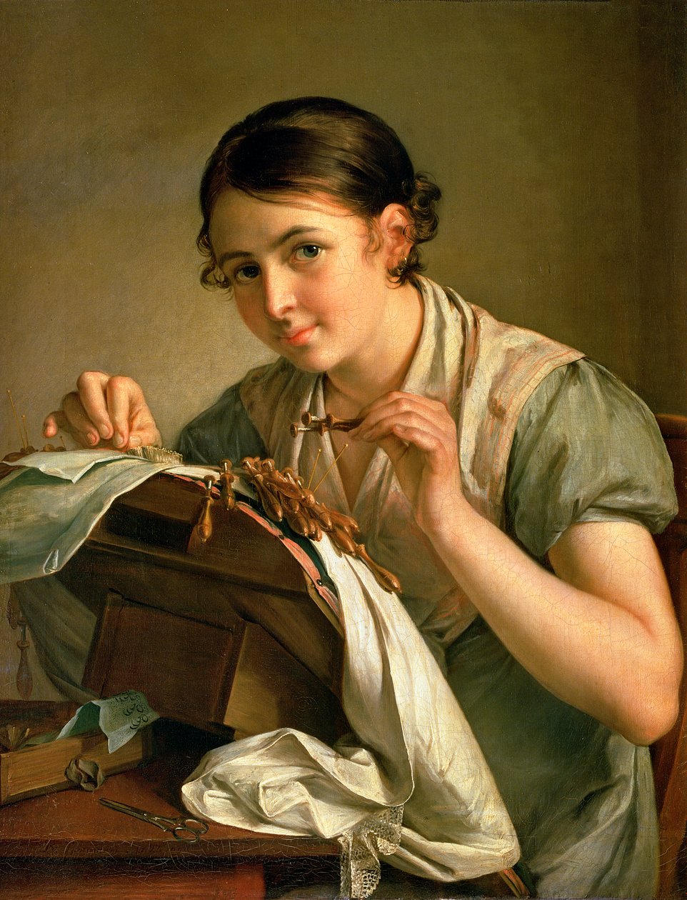 O Lacemaker, 1823 de Vasili Andreevich Tropinin