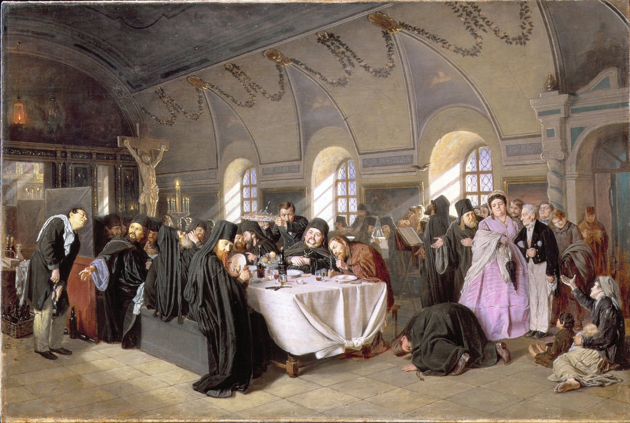 O refeitório, 1865-76 de Vasili Grigorevich Perov