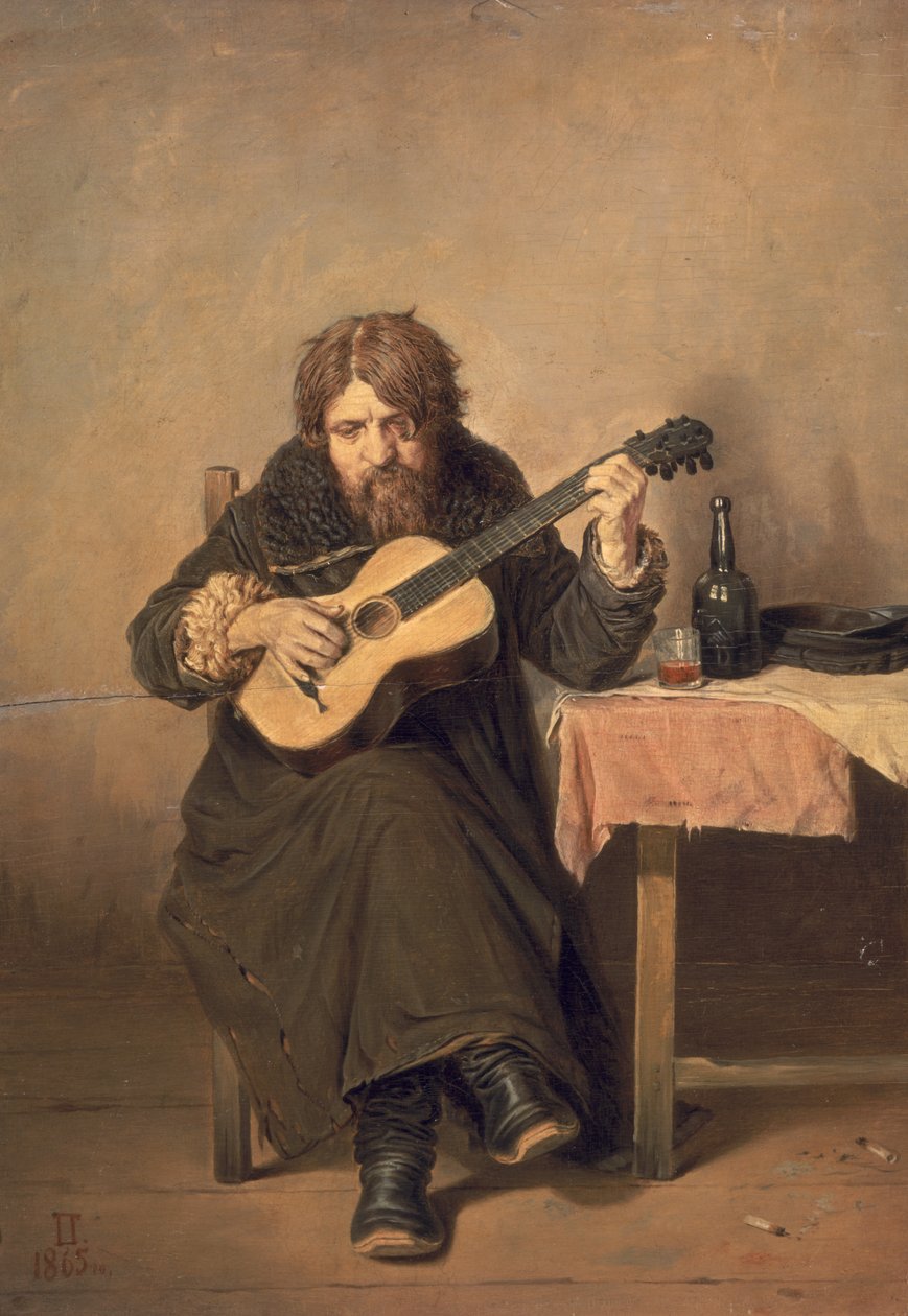 O guitarrista viúvo, 1865 de Vasili Grigorevich Perov