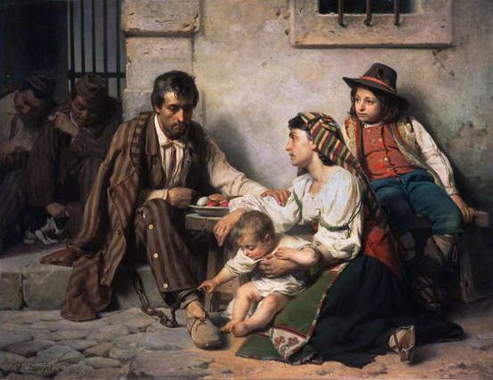 Prisioneiro encontra sua família, 1868 de Vasili Vasilievich Vereshchagin