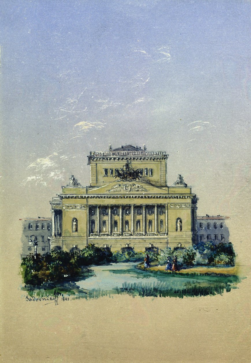 O Teatro Alexander em São Petersburgo, 1841 de Vasili Semenovich Sadovnikov