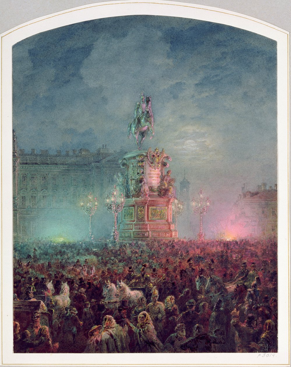 A inauguração do memorial de Nicolau I em São Petersburgo, 1857 de Vasili Semenovich Sadovnikov