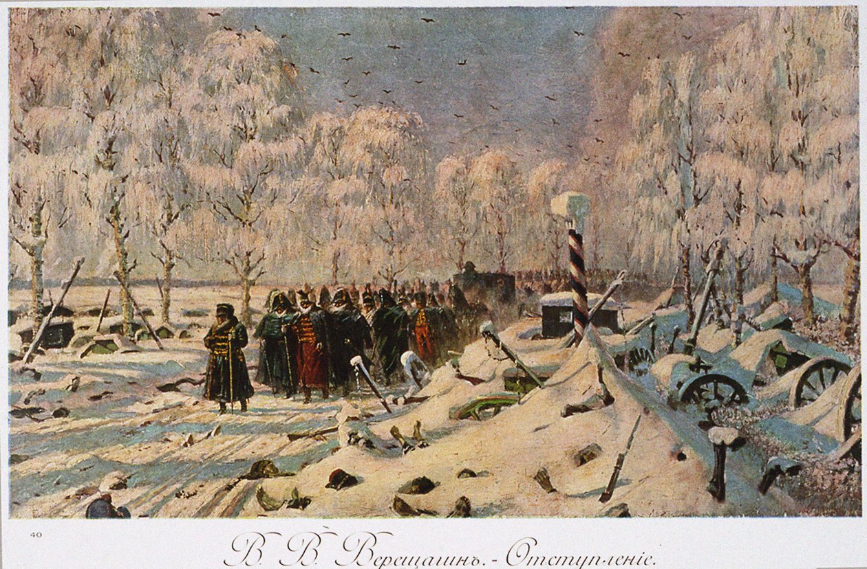 O Retiro Francês de Moscou em outubro de 1812, c.1888-95 de Vasili Vasilievich Vereshchagin