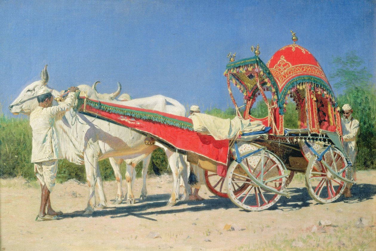 Veículo de um homem rico em Delhi, 1874-76 de Vasili Vasilievich Vereshchagin