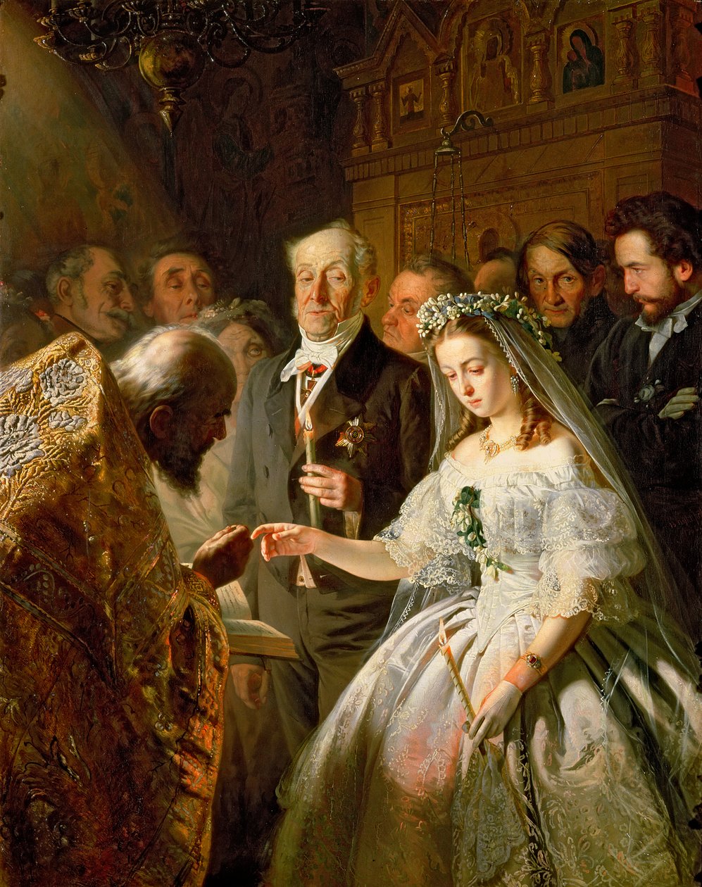 O casamento desigual, 1862 de Vasili Vladimirovits Pukirev