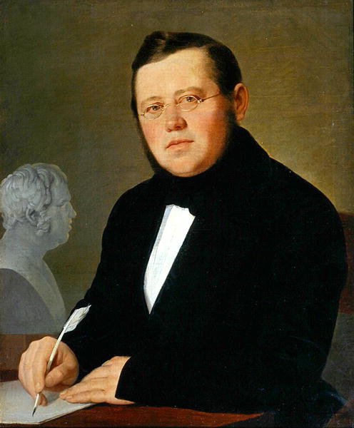 Retrato do autor Michail Sagoskin de Vasili Andreevich Tropinin