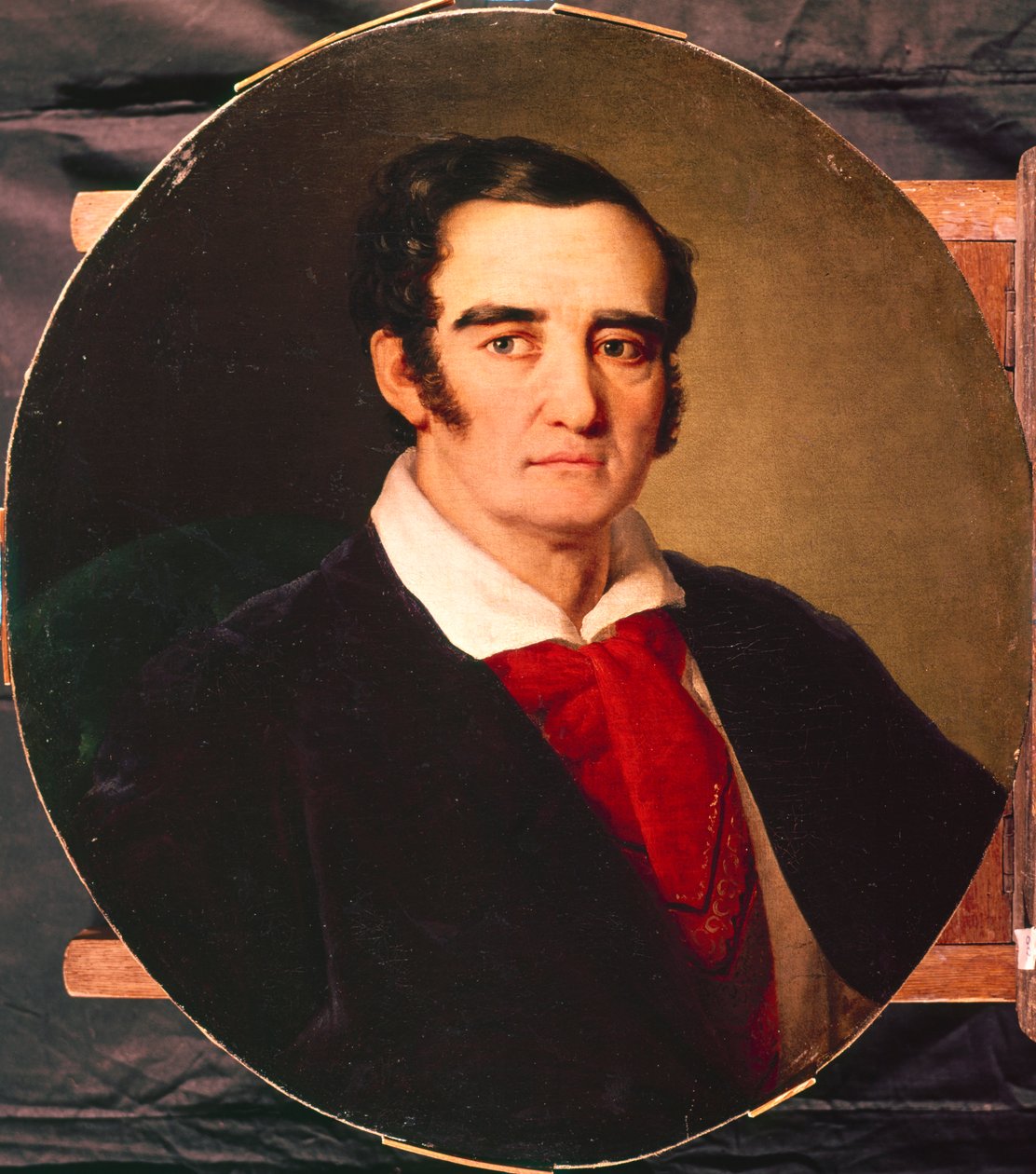 Retrato do pintor Giuseppe Angiolo Artari 1792-1863, década de 1830 de Vasili Andreevich Tropinin