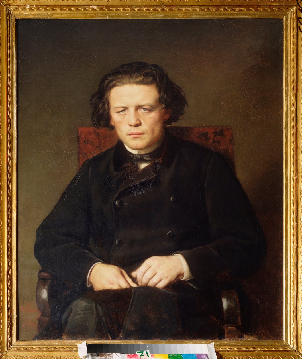 Retrato de Anton Rubinstein (1829-1894). Peinture de Vasili (Vassili) Grigoryevich Perov (1834-1882), huile sur toile de Vasili Grigorevich Perov