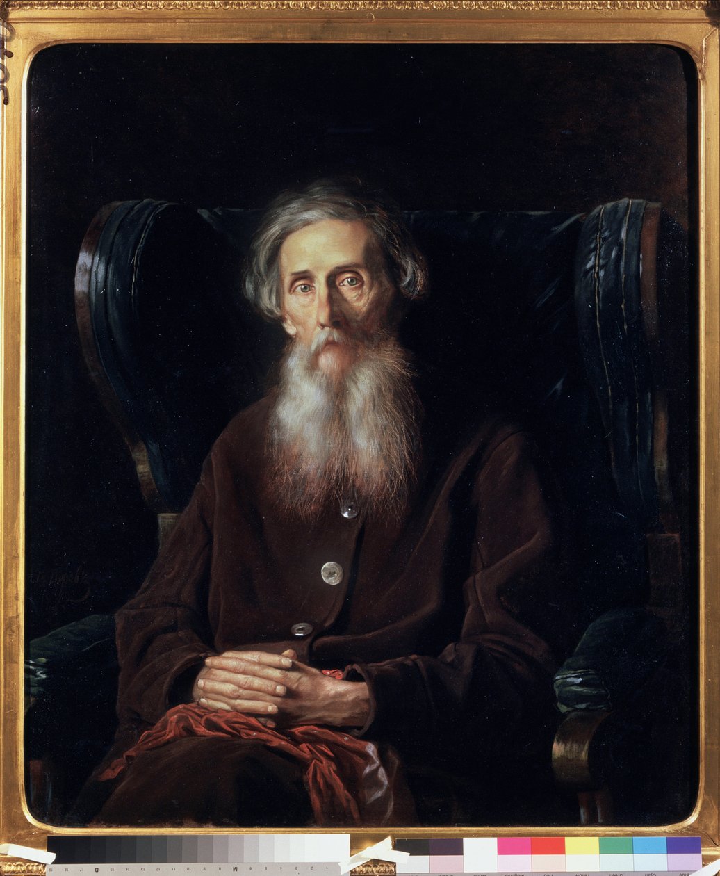 Retrato do escritor e lexicógrafo Vladimir Dahl (1801-1872). Pintura por Vasili (Vasili) Grigoryevich Perov (1834-1882), óleo sobre tela de Vasili Grigorevich Perov