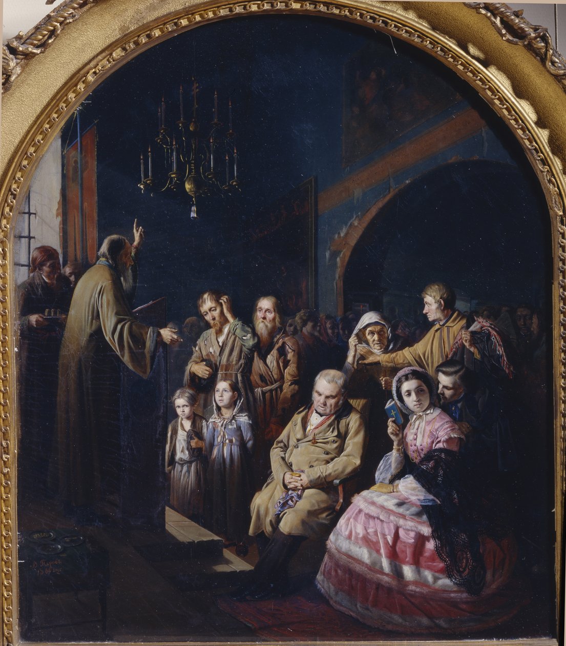 Sermão em uma aldeia, 1861 de Vasili Grigorevich Perov