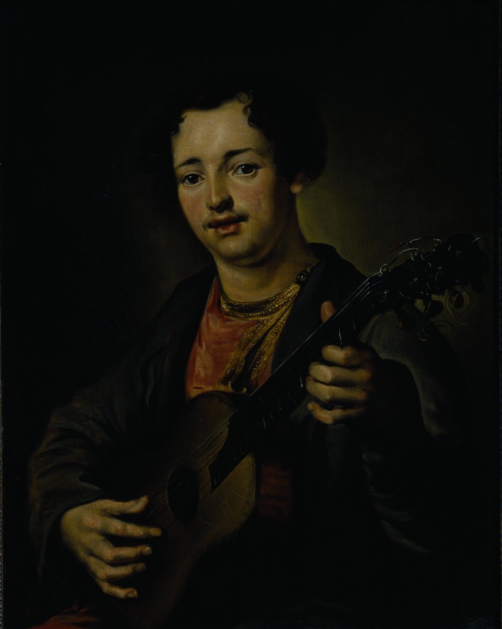 O guitarrista, década de 1850 de Vasili Grigorevich Perov