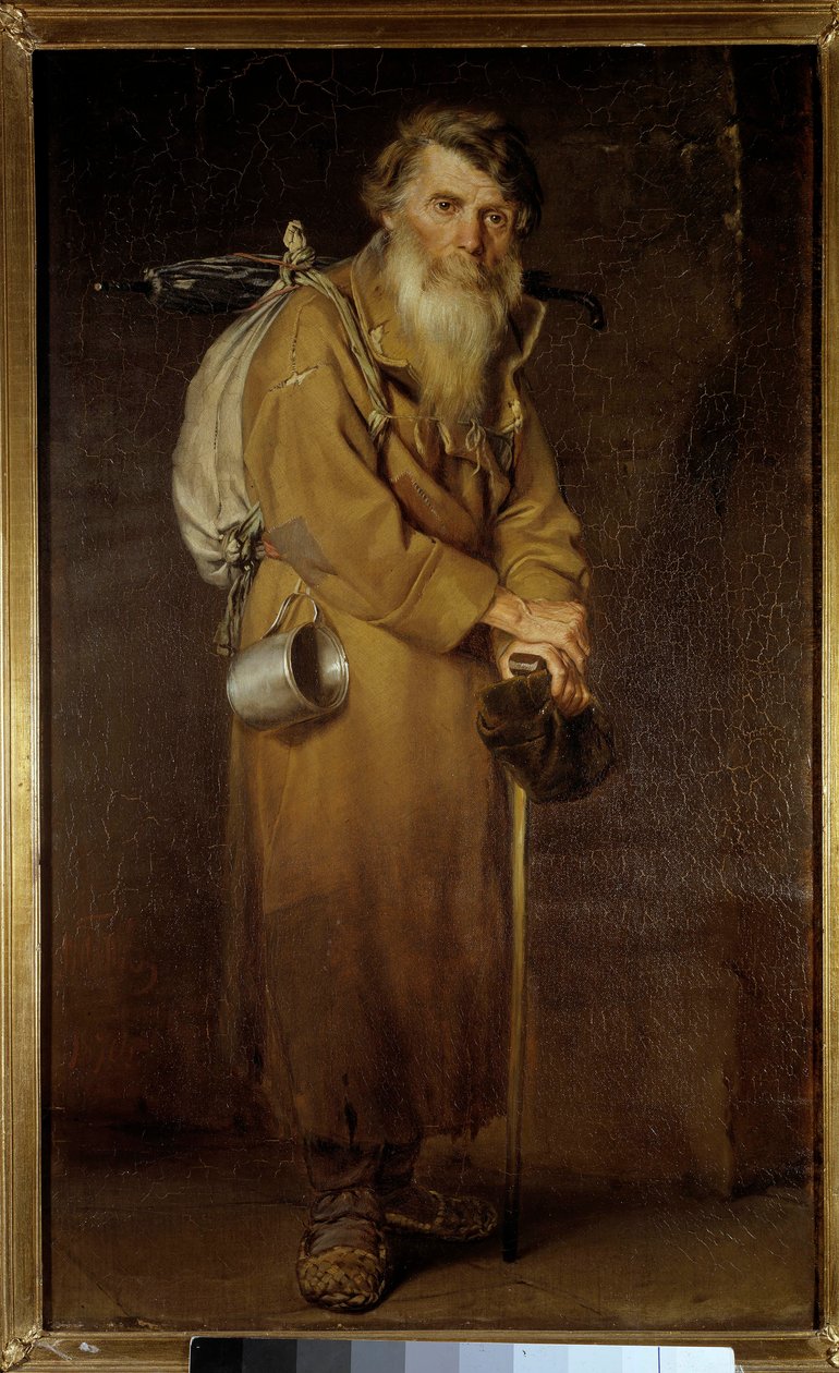 O vagabundo. Pintura por Vasili (Vasili) Perov (1833-1882) de Vasili Grigorevich Perov