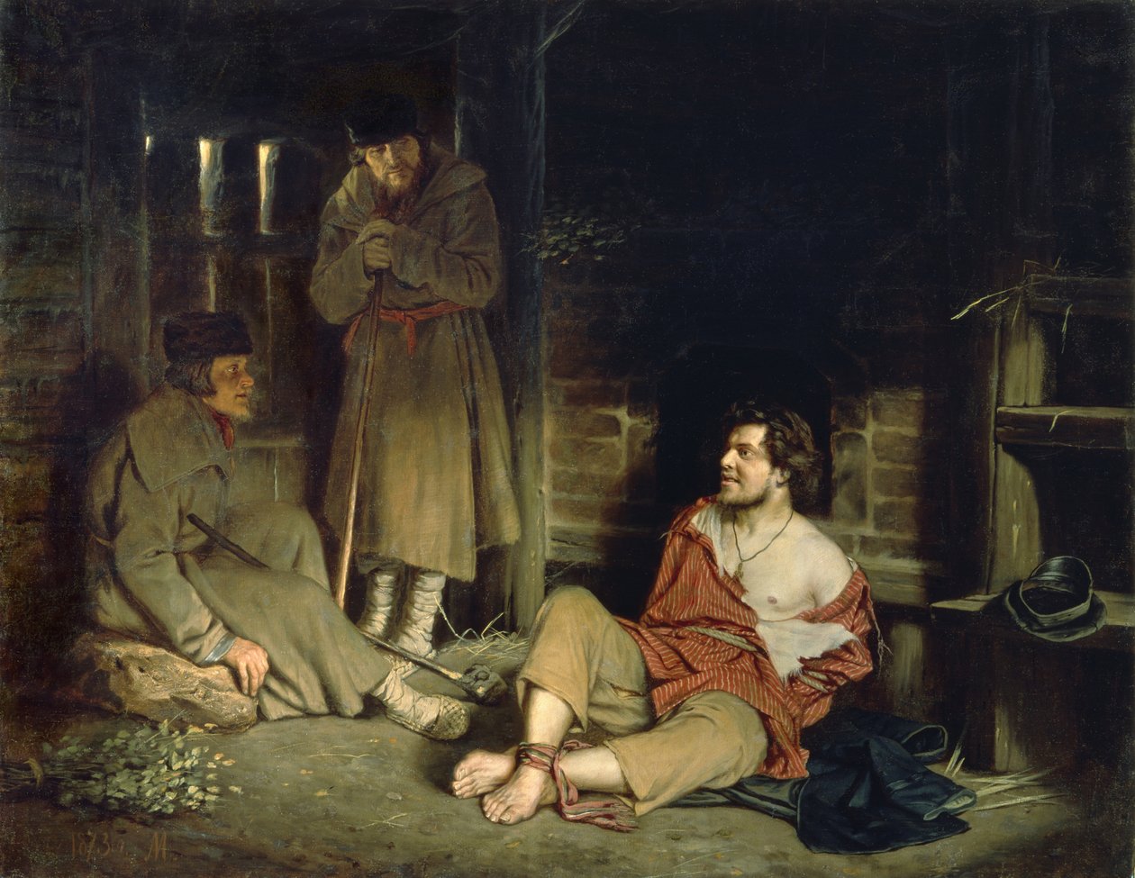 Um Valente Arrant Preso, 1873 de Vasili Grigorevich Perov