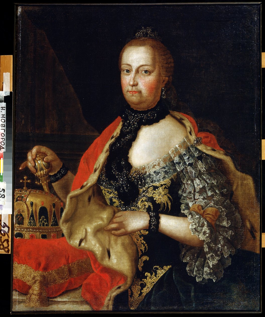Retrato da Imperatriz Maria Theresia da Áustria (1717-1780). Pintura de Vasili Kozmich Berezin (1743 - depois de 1795). Óleo sobre tela, 88 x 69 cm de Vasili Kozmich Berezin