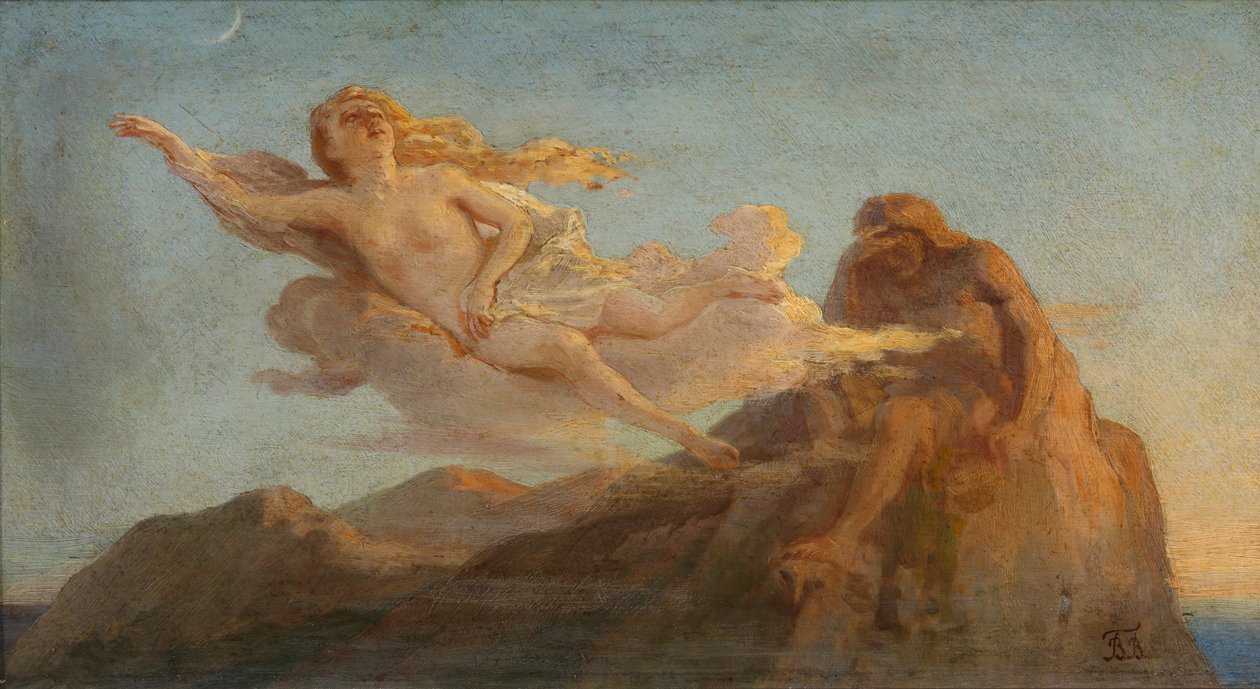 Cloudlet e Cliff. Ilustração do poema The Cliff de M. Lermontov, 1900 de Vasili Petrovich Vereshchagin