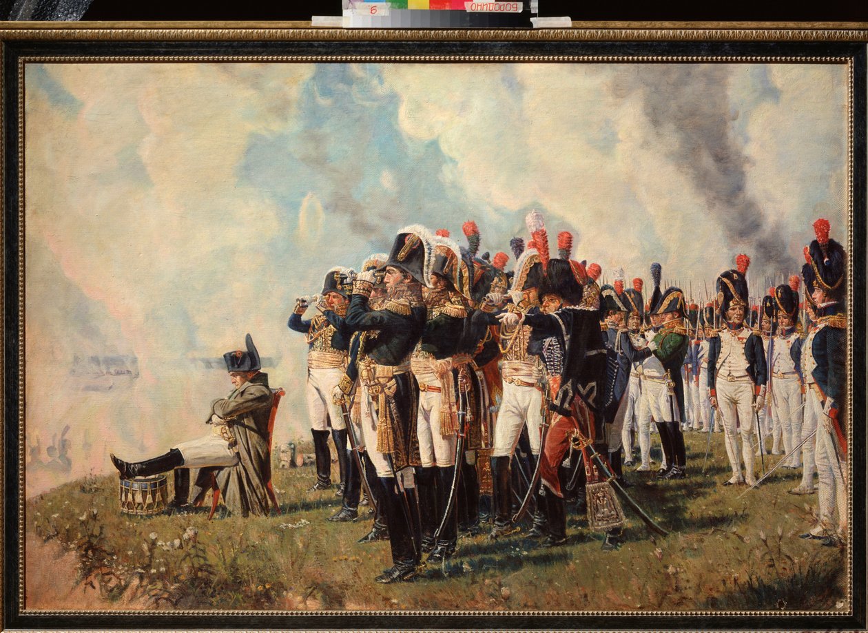 Napoleão Bonaparte (1769-1821) sobre as Colinas de Borodino (Batalha de Moskova, 7 de Setembro de 1812, campanha russa) (Napoleão sobre as Colinas de Borodino) - Pintura de Vasili Vasilyevich Vereshchagin (Vasili Verechtchagin) (1842-1904), óleo sobre tela de Vasili Petrovich Vereshchagin