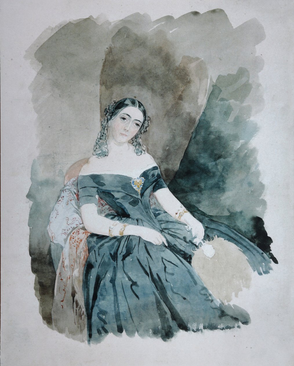 Retrato de Leonilla Ivanovna Baryatinskaya, princesa de Sayn Wittgenstein 1816-1918, 1846 de Vasili Semenovich Sadovnikov