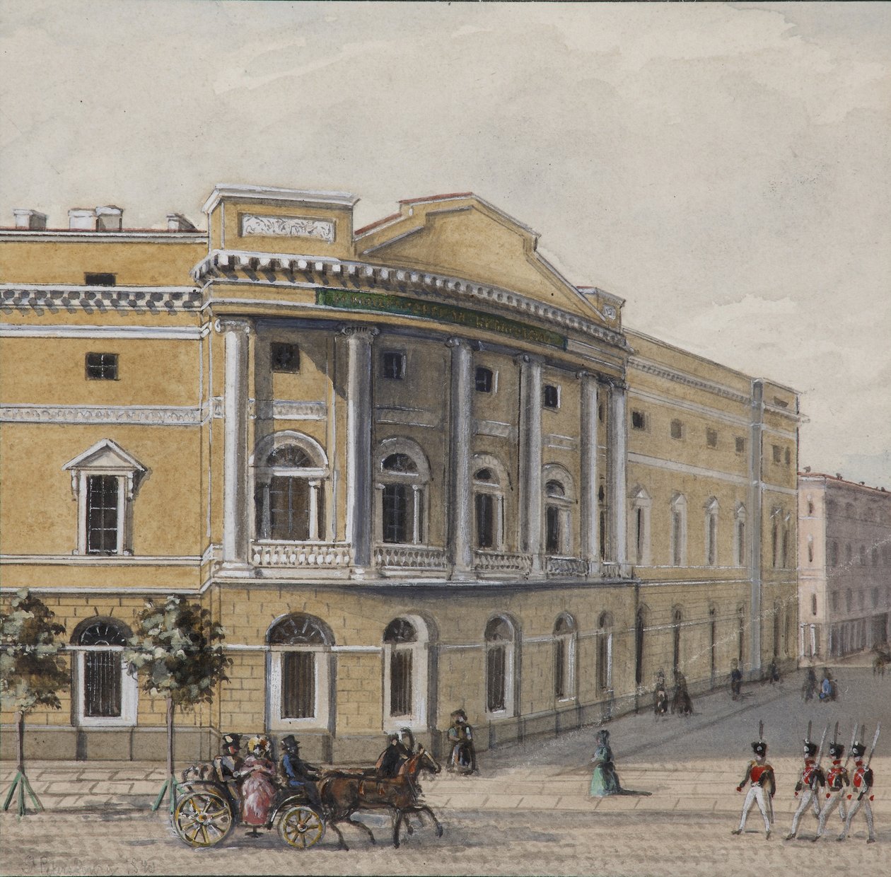 A Biblioteca Pública Imperial em São Petersburgo, 1830-1840 de Vasili Semenovich Sadovnikov