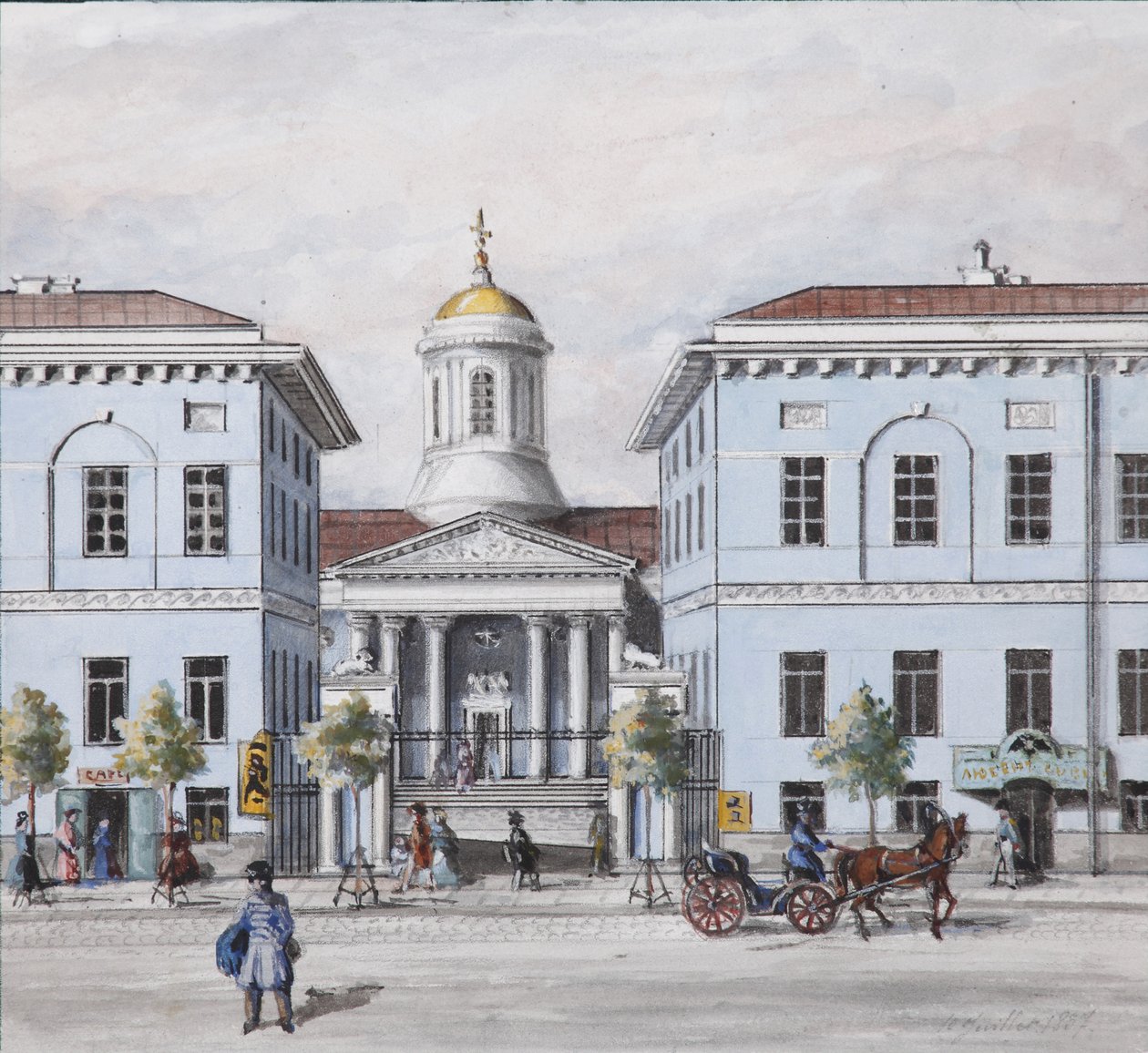 O Nevsky Prospekt em São Petersburgo, 1830-1840 de Vasili Semenovich Sadovnikov