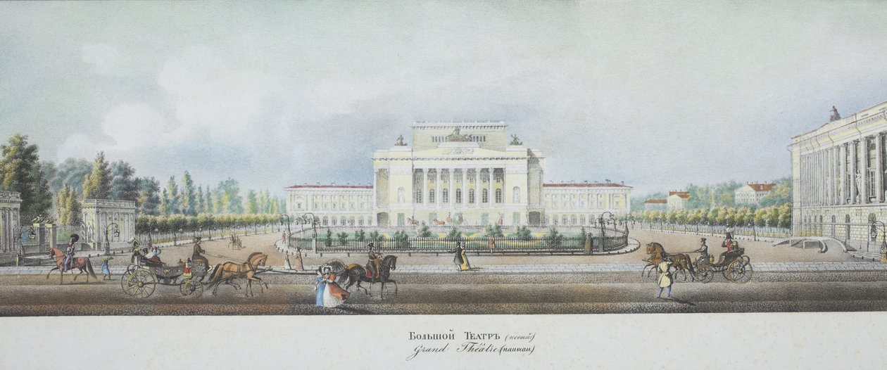 Teatro Bolshoi Kamenny Imperial de São Petersburgo Do panorama do Nevsky Prospekt de Vasili Semenovich Sadovnikov