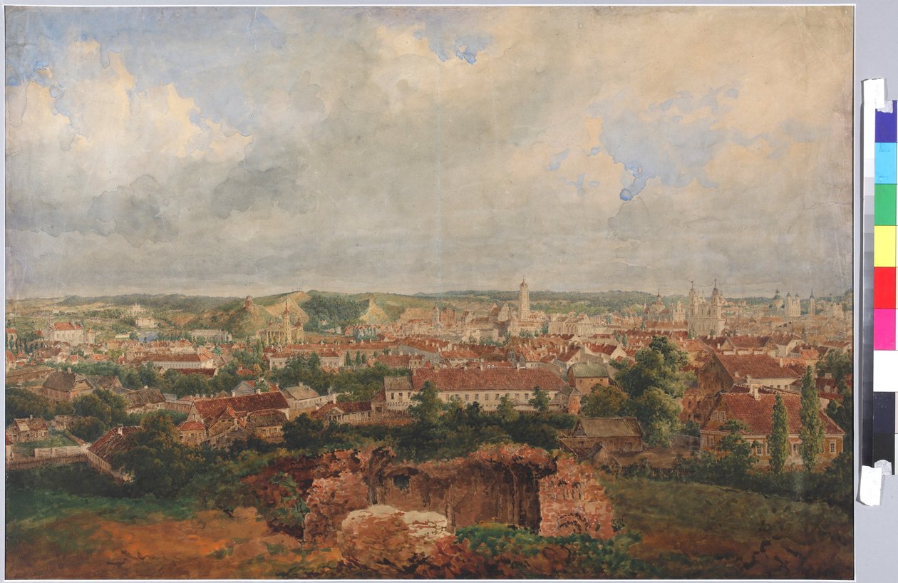Vista de Vilna, de Sadovnikov, Vasily Semyonovich (1800-1879). Aquarela sobre papel de Vasili Semenovich Sadovnikov