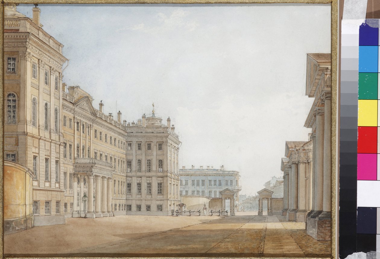 Vista do Palácio Anichkov em São Petersburgo de Vasili Semenovich Sadovnikov