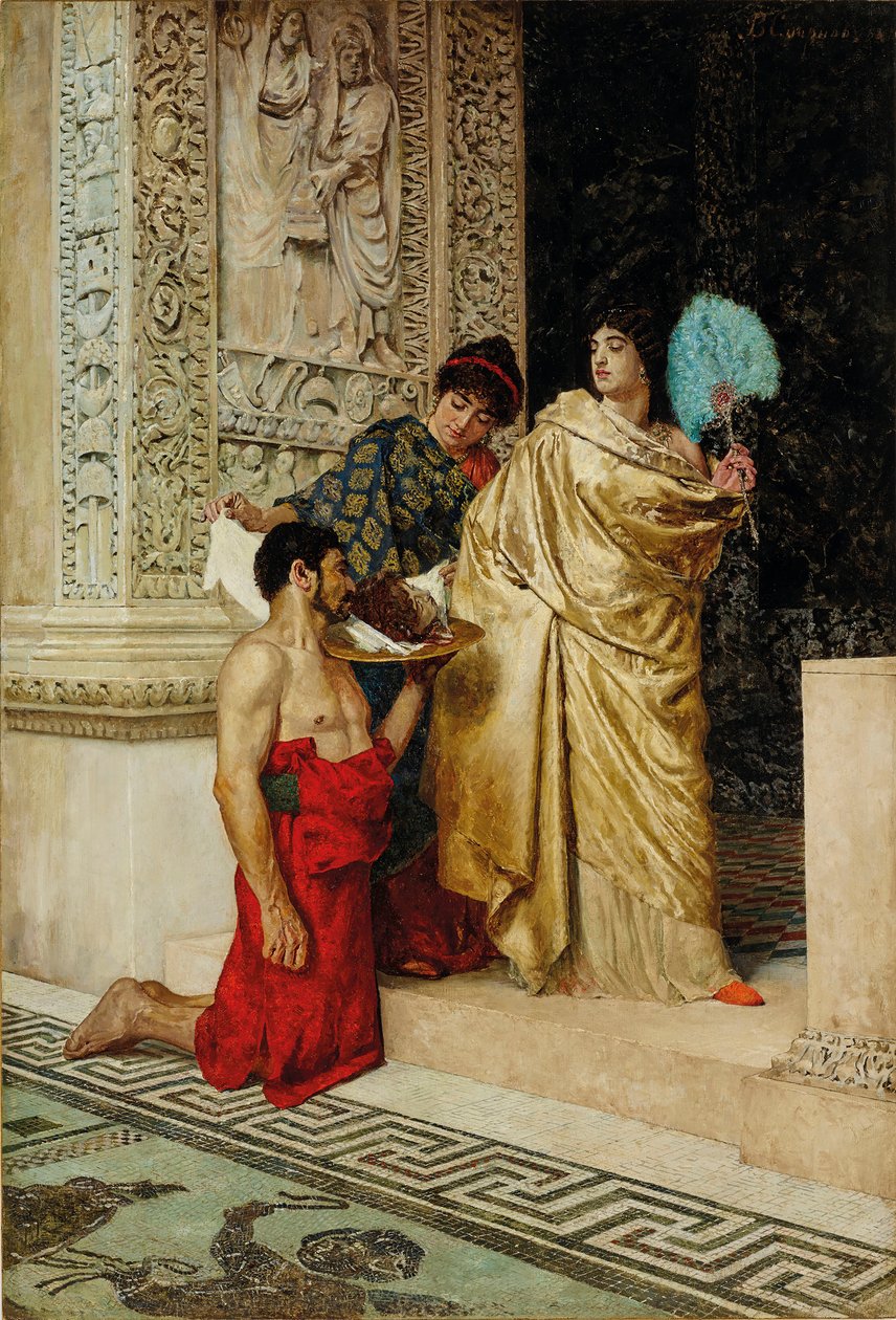Salomé recebe a Cabeça de João Batista, 1886. de Vasili Sergeevich Smirnov