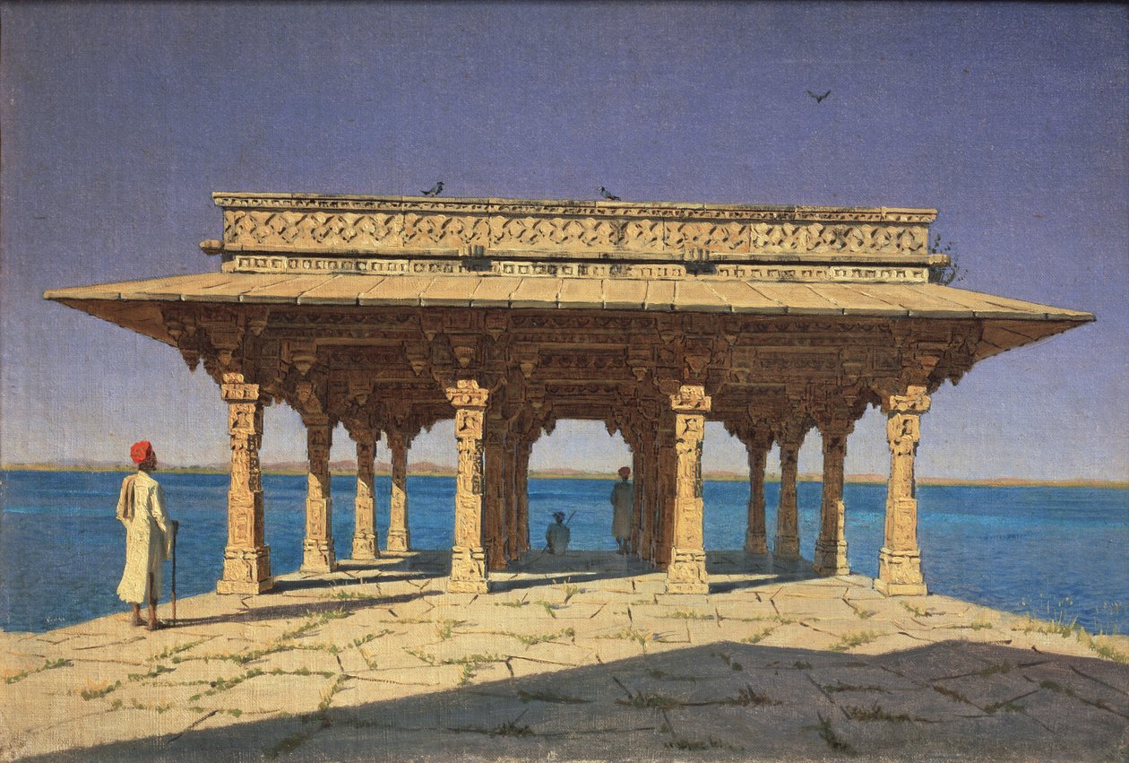 Noite no distrito de Lake Jaipur, no estado de Rajasthan, Índia, 1874 de Vasili Vasilievich Vereshchagin