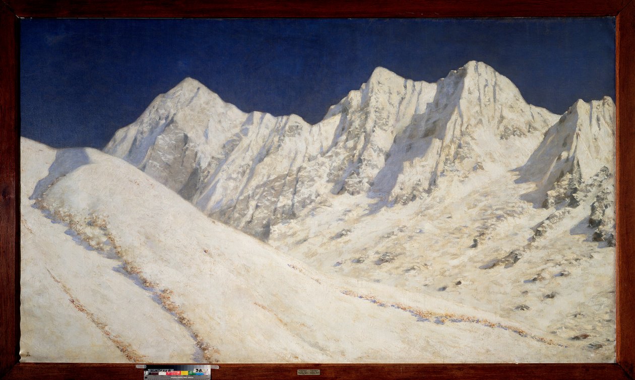 Índia, neve no Himalaia (Índia, neve no Himalaia) - Pintura de Vasili Vasilyevich Vereshchagin (Vassili Vereshchagin) (1842-1904), óleo sobre tela de Vasili Vasilievich Vereshchagin