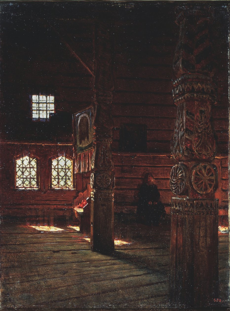 Interior da Igreja de Pedro e Paulo em Puchug, 1894 de Vasili Vasilievich Vereshchagin