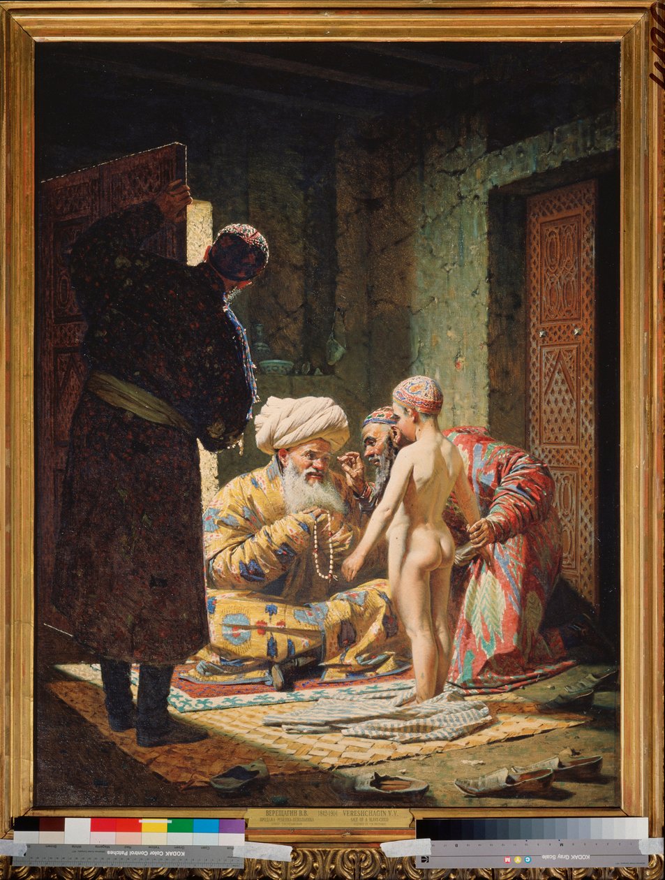 A Venda de uma criança escrava - Pintura de Vasili Vasilyevich Vereshchagin (1842-1904), óleo sobre tela de Vasili Vasilievich Vereshchagin