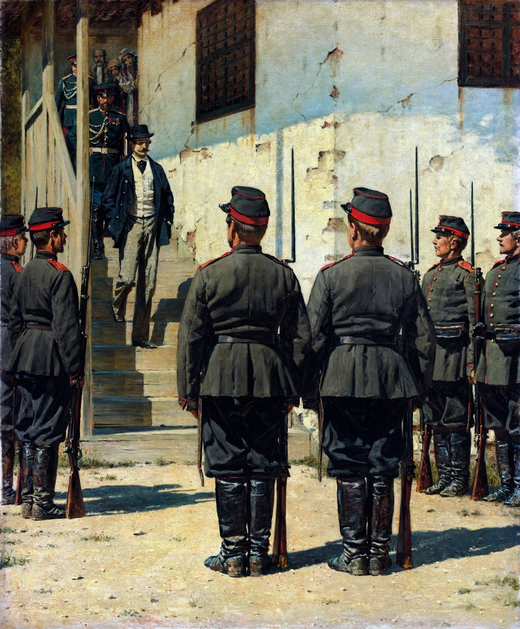 Pintura "O Espião" de Vasily Verechtchagin (Vereshchagin) (1842-1904) Dim 155,5x129 cm Óleo sobre tela Colecção Privada de Vasili Vasilievich Vereshchagin