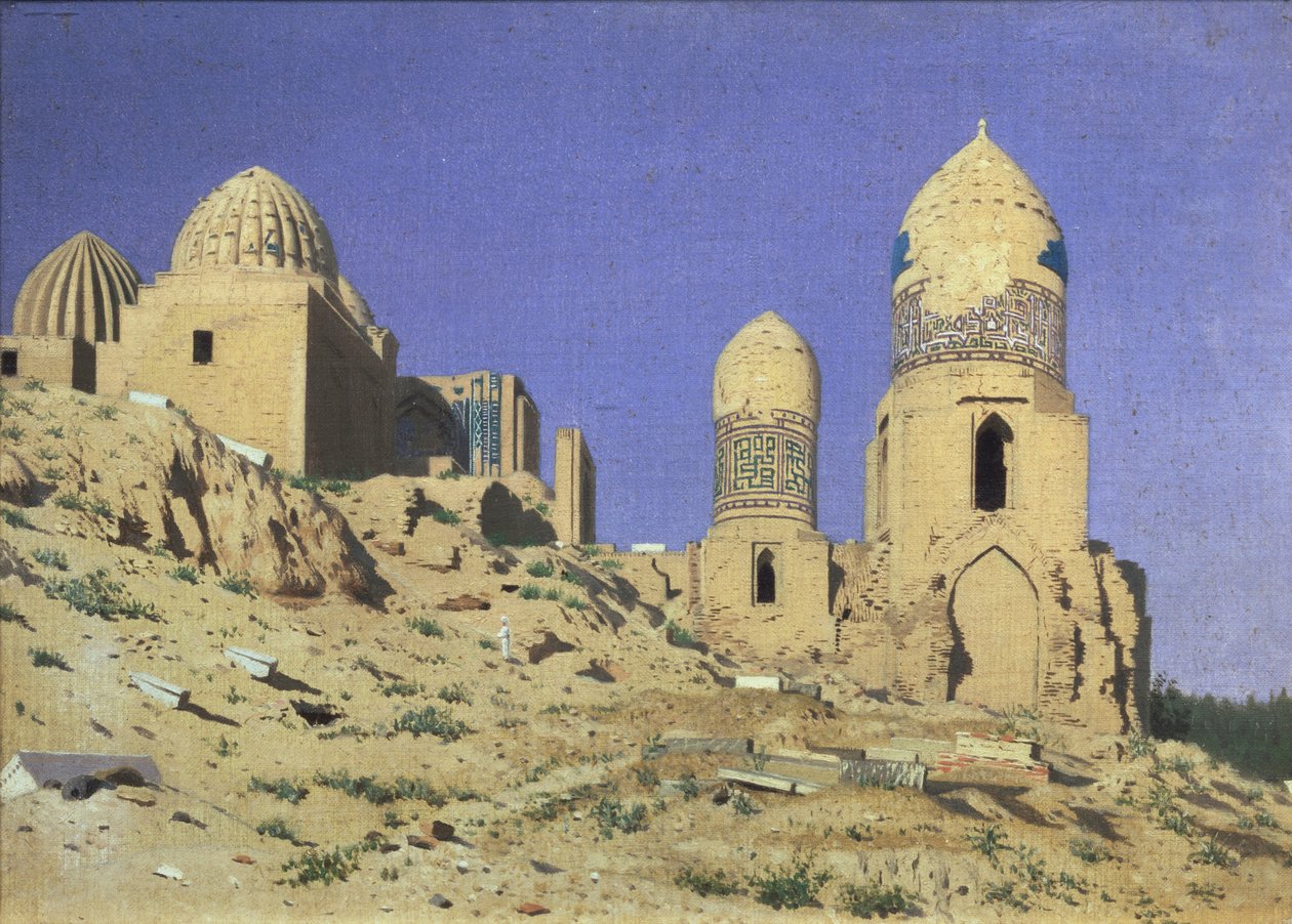 Necrópole Shah-i-Zinda, o rei vivo em Samarcanda, 1869-1870 de Vasili Vasilievich Vereshchagin
