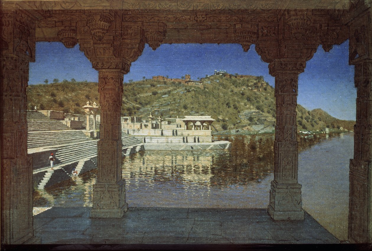 Rajasthan. No lago em Udaipur, 1874 de Vasili Vasilievich Vereshchagin