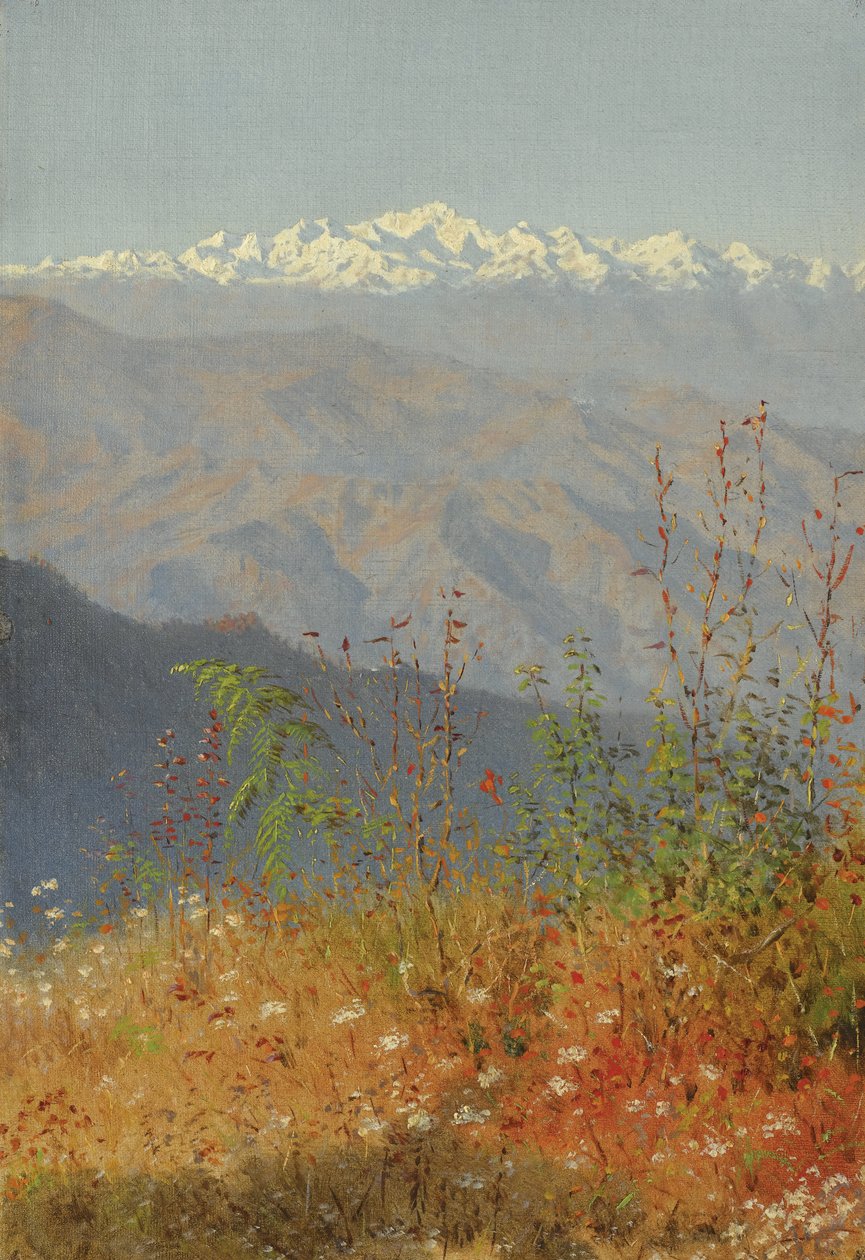 Pôr do sol no Himalaia, 1879 de Vasili Vasilievich Vereshchagin