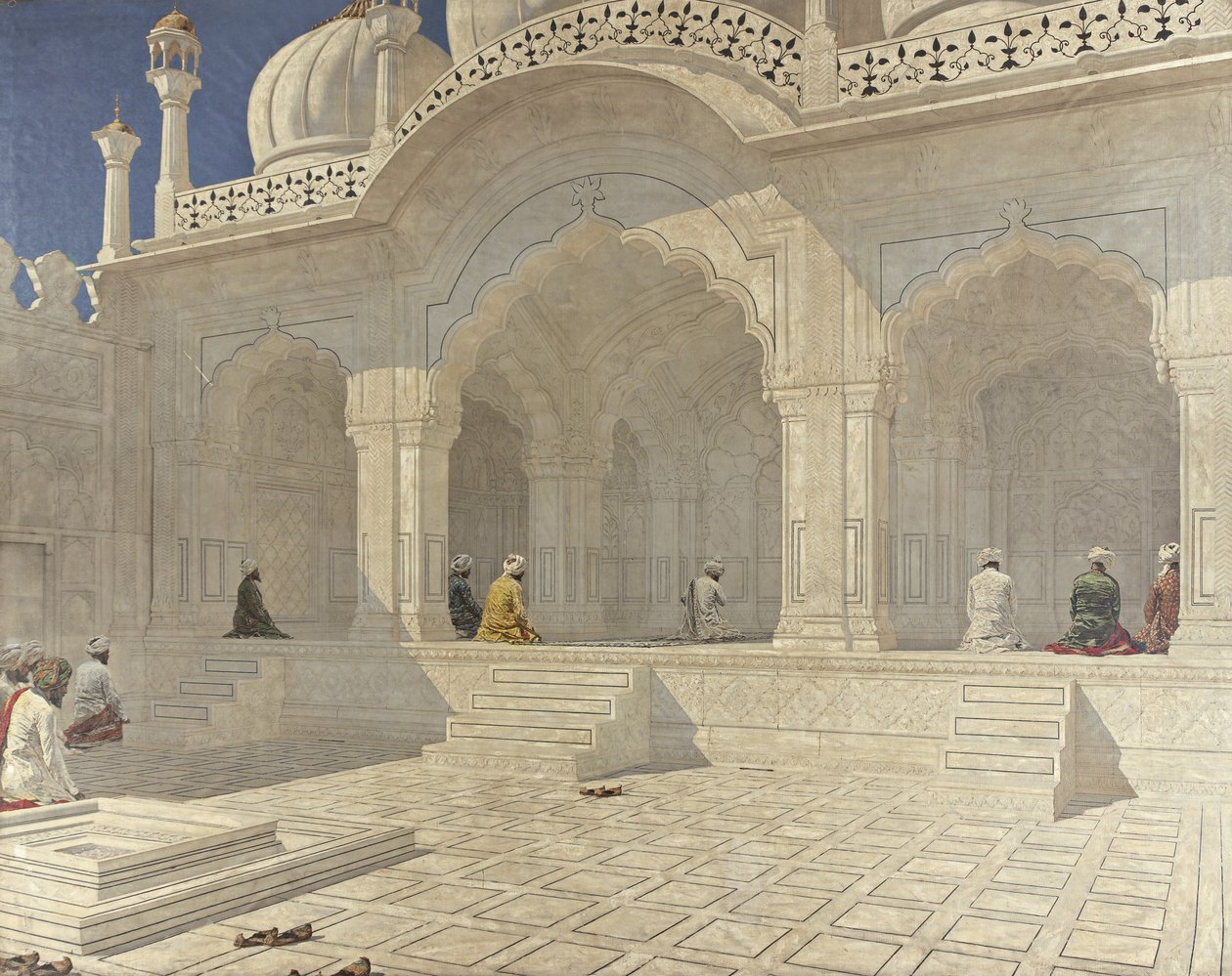 A Mesquita das Pérolas Moti Masjid, Deli, década de 1880 de Vasili Vasilievich Vereshchagin