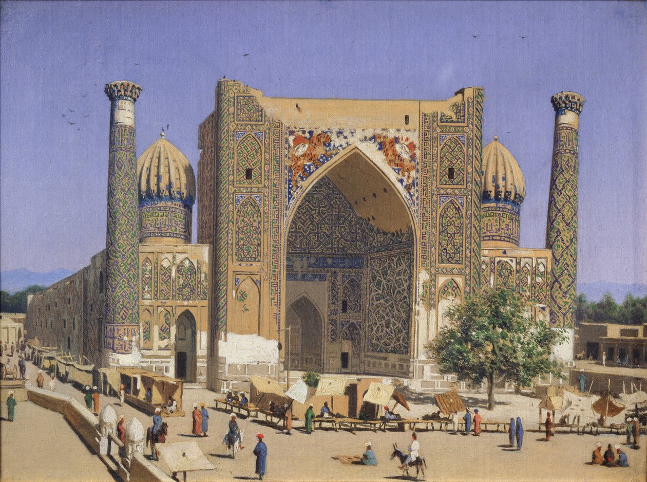 O Sherdar Madrasah na Praça Registan em Samarcanda, 1869-1870 de Vasili Vasilievich Vereshchagin