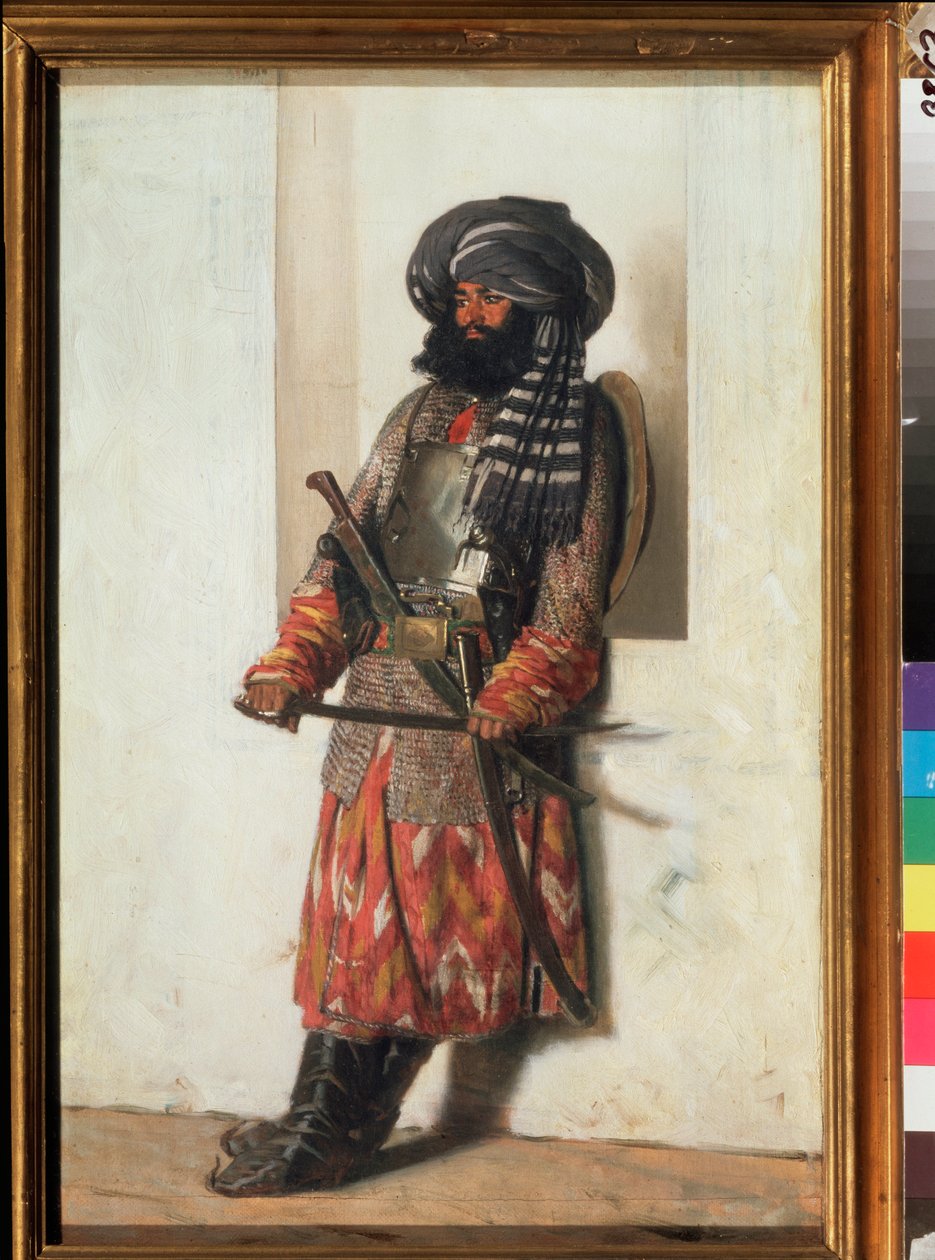 Un afghan (Um afegão) - Pintura de Vasili Vasilyevich Vereshchagin (Vassili Vereshchagin) (1842-1904), óleo sobre tela de Vasili Vasilievich Vereshchagin