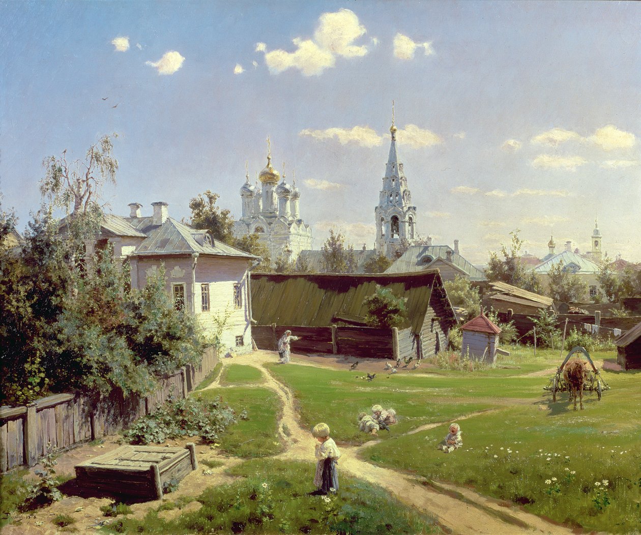 Um pequeno quintal em Moscou, 1878 de Vasilij Dmitrievich Polenov