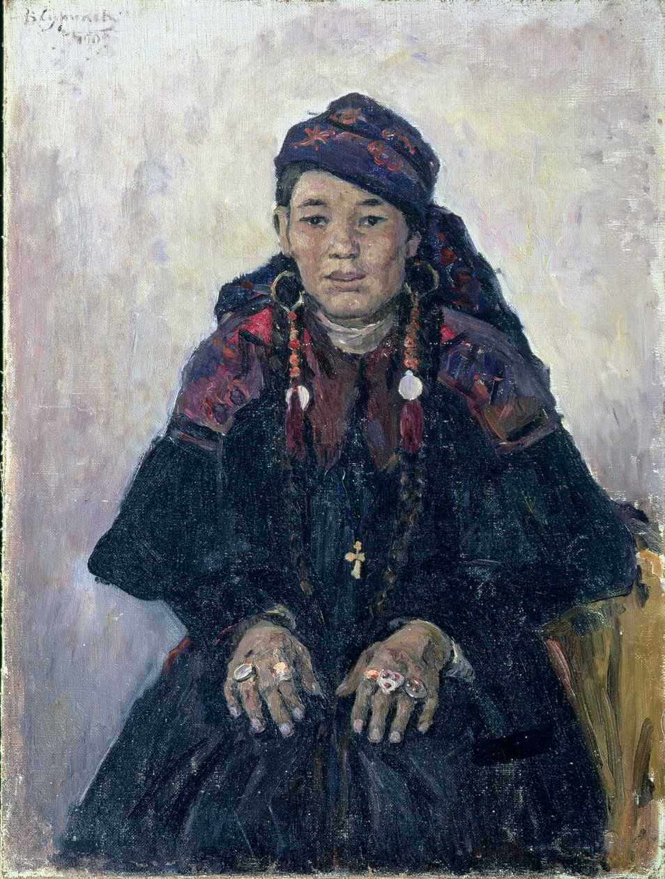 Retrato de uma mulher cossaca de 1909 de Vasilij Ivanovic Surikov