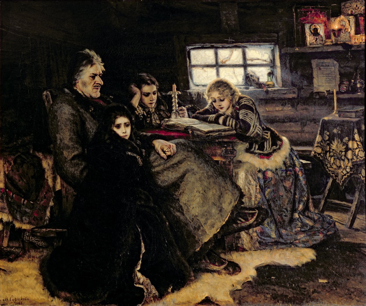 A Família Menshikov em Beriozovo, 1883 de Vasilij Ivanovic Surikov