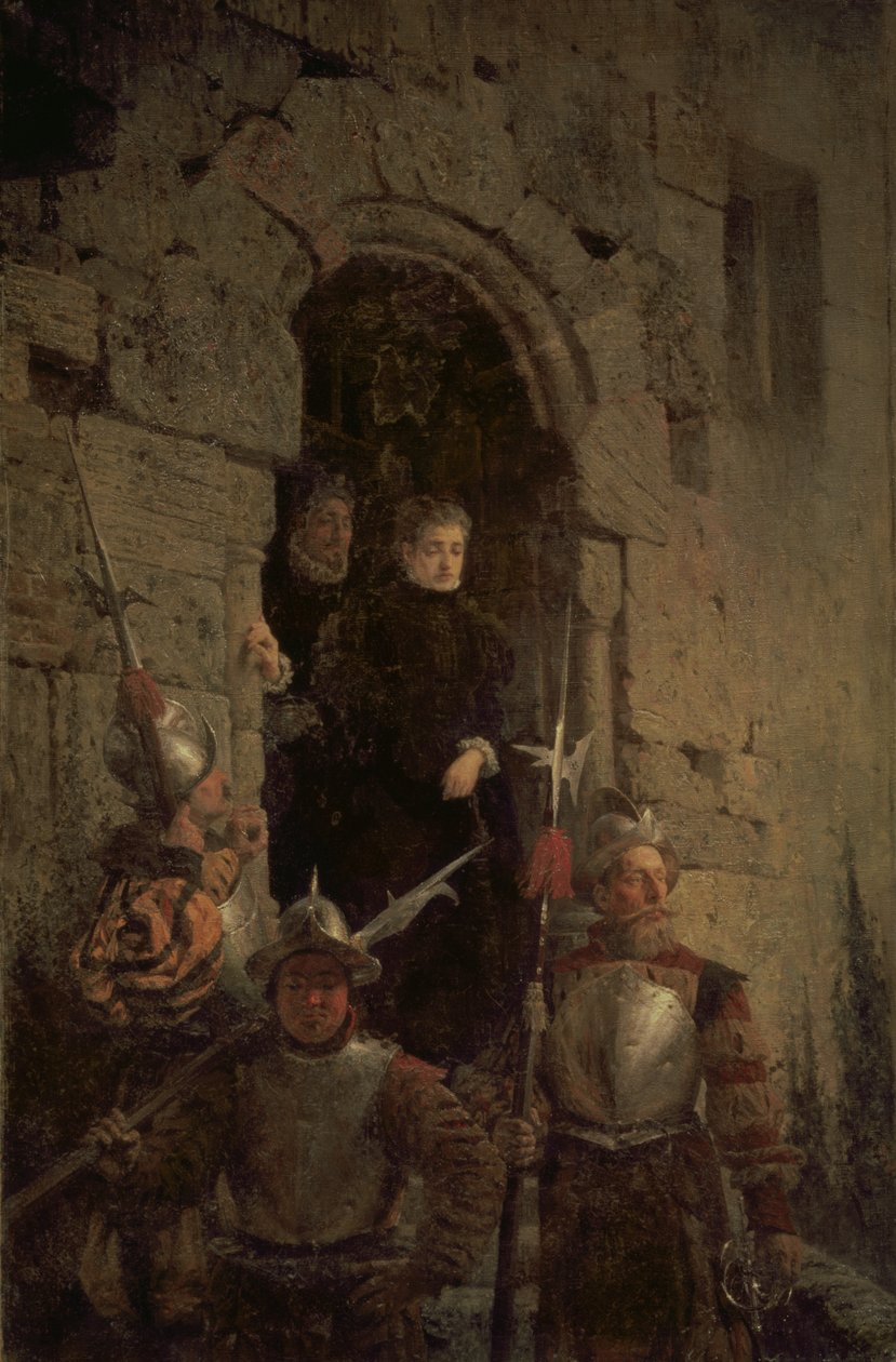 Prisão do huguenote Jacqueline de Montbel d&39;Etremont (1541-1600) 1875 de Vasilij Dmitrievich Polenov