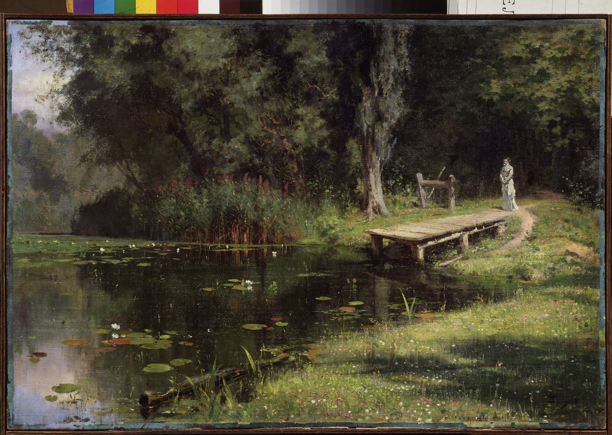 Lagoa sobrepovoada. Pintura de Vasily Dmitrievich Polenov (1844-1927), óleo sobre tela de Vasilij Dmitrievich Polenov