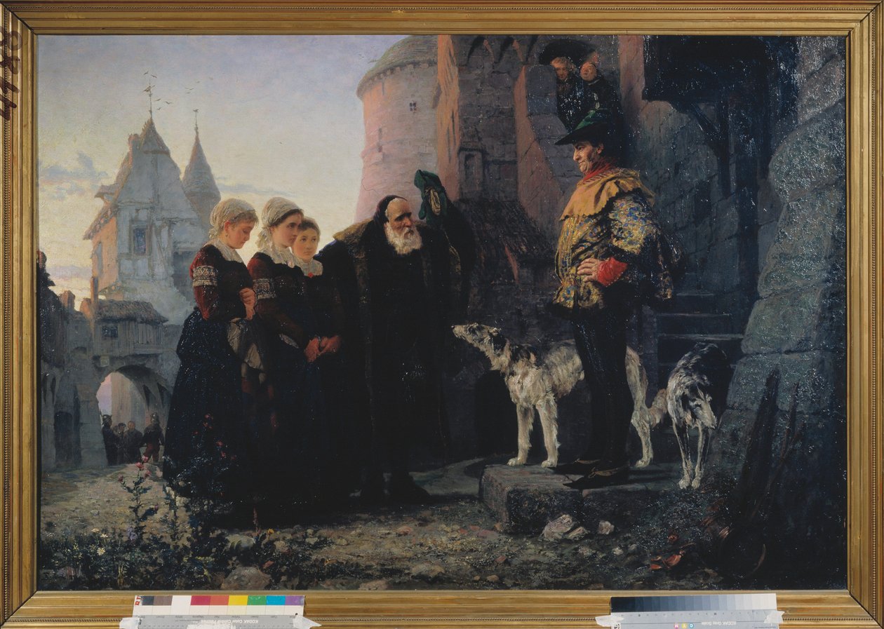 O direito da primeira noite (droit de cuissage du seigneur) - O direito da primeira noite - Pintura de Vasili Dmitrievich Polenov (1844-1927), óleo sobre tela de Vasilij Dmitrievich Polenov