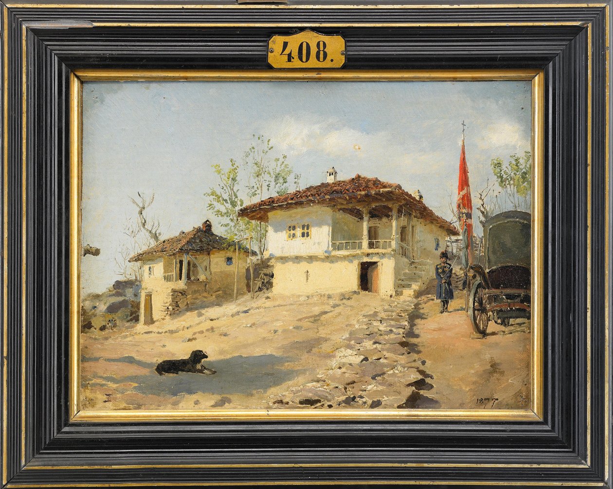 O pessoal de Don Cossacos na Bulgária em 1877, 1877 de Vasilij Dmitrievich Polenov