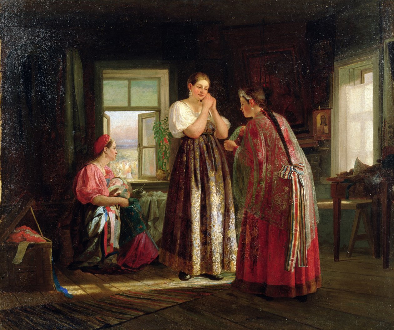 Preparação antes de uma festa, 1869 de Vasily Maximov