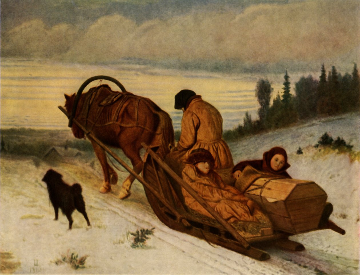 "Acompanhando os mortos", 1865, 1965. de Vasily Perov