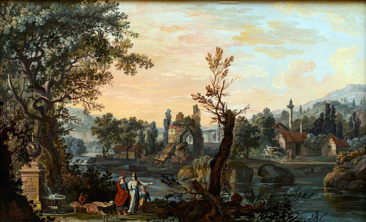 Vista de Taurida (Chersonese taurique, actual península da Crimeia) Vista de Taurida por Petrov, Vasily Petrovich (1770-1810) de Vasily Petrovich Petrov