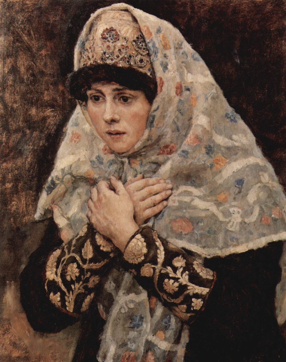 Rapariga Boyar de braços cruzados de Vasily Surikov