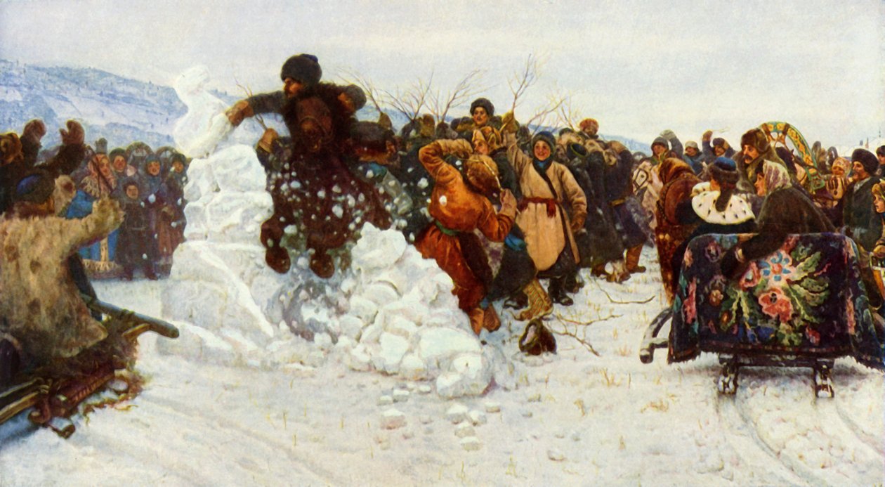 Tomando a pequena cidade da neve, 1891, 1965. de Vasily Surikov